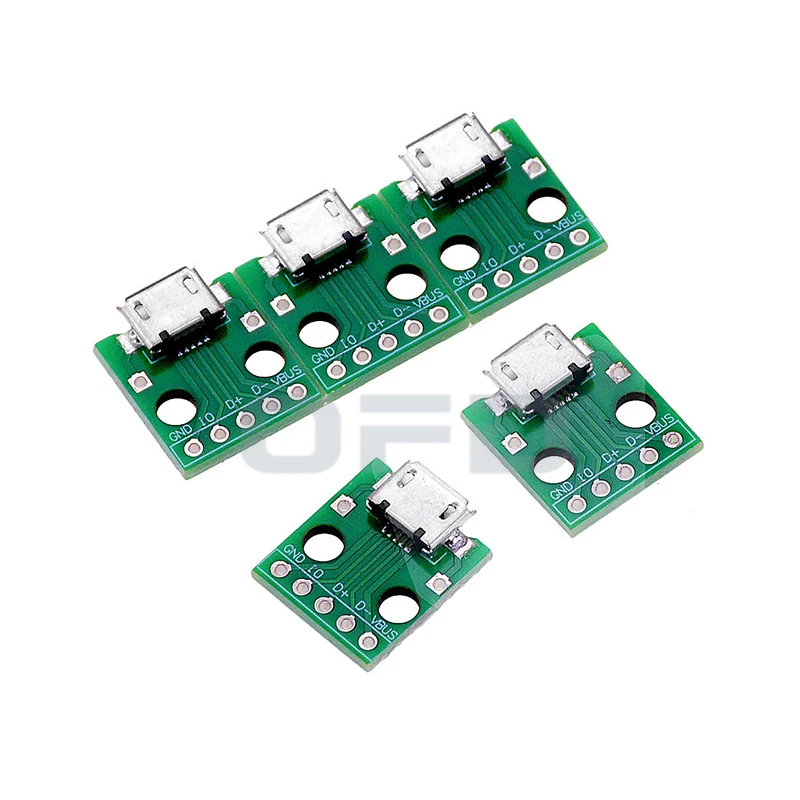 

Micro Usb to Dip Adapter 5pin Type B Female Connector 2.54mm PCBA Converter Pinboard Male Female Connector