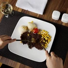 Dinnerware 9.25" 11.25" Dishes Plate Set Square White Tableware Hotelware Serving Dish