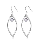Ear hook titanium steel geometric diamond spiral zircon earrings pearl earrings temperament wild ear jewelry