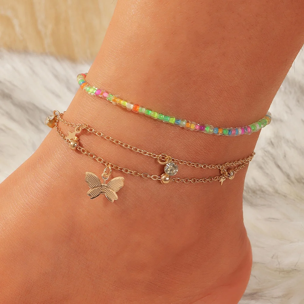 Hip Hop Jewelry Simple Fashion Butterfly Pendant Multi-layer Butterfly Girl Anklet, Gold
Hip Hop Jewelry Simple Fashion Butterfly Pendant Multi-layer Butterfly Girl Anklet, Gold
