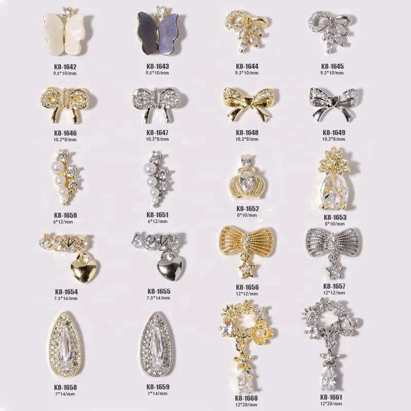 Paso Sico Jewelry 3D Diamond Butterfly Bow Rhinestone Zircon Nail Charms Gold Silver Nail Art Designs
Paso Sico Jewelry 3D Diamond Butterfly Bow Rhinestone Zircon Nail Charms Gold Silver Nail Art Designs