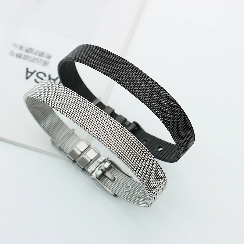 New Model Titanium Steel Mesh Bangle Jewelry Titanium Steel Wristband Black Adjustable Steel Bracelet, Black,steel color
New Model Titanium Steel Mesh Bangle Jewelry Titanium Steel Wristband Black Adjustable Steel Bracelet, Black,steel color