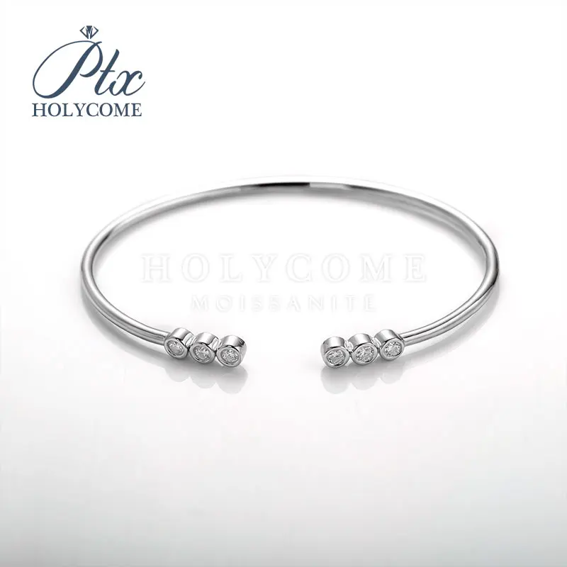 ay Wholesale Round Cut 925 Silver Moissanite Diamond Bangle Plated 18K Classic Style loose gemstones jewelry bracelet, White
ay Wholesale Round Cut 925 Silver Moissanite Diamond Bangle Plated 18K Classic Style loose gemstones jewelry bracelet, White