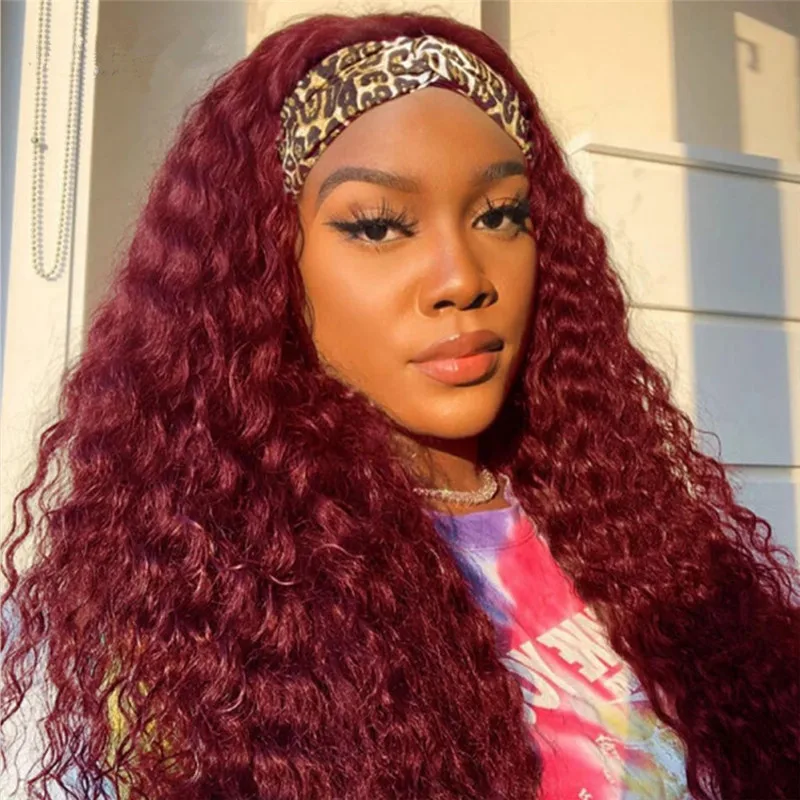 Glueless Human Hair Headband Wigs 99J Burgundy Curly Non-Lace Machine Made Headband Wigs for Black Women From Love Hair Vendors
Glueless Human Hair Headband Wigs 99J Burgundy Curly Non-Lace Machine Made Headband Wigs for Black Women From Love Hair Vendors