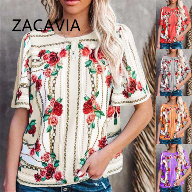ZACAVIA Fashion Round Neck Short Sleeve Ladies T-shirt Printing Plus Size Ladies Top, Photo color
ZACAVIA Fashion Round Neck Short Sleeve Ladies T-shirt Printing Plus Size Ladies Top, Photo color