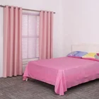 Pink design plain dyed solid 100% cotton bedsheet cover bed sheet set love