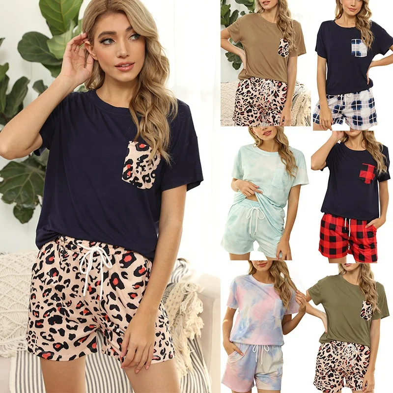 Casual Leopard Plaid Plus Size Summer Ladies Blouse Women Clothing Tops Two Piece Pajama Set, Multicolor
Casual Leopard Plaid Plus Size Summer Ladies Blouse Women Clothing Tops Two Piece Pajama Set, Multicolor