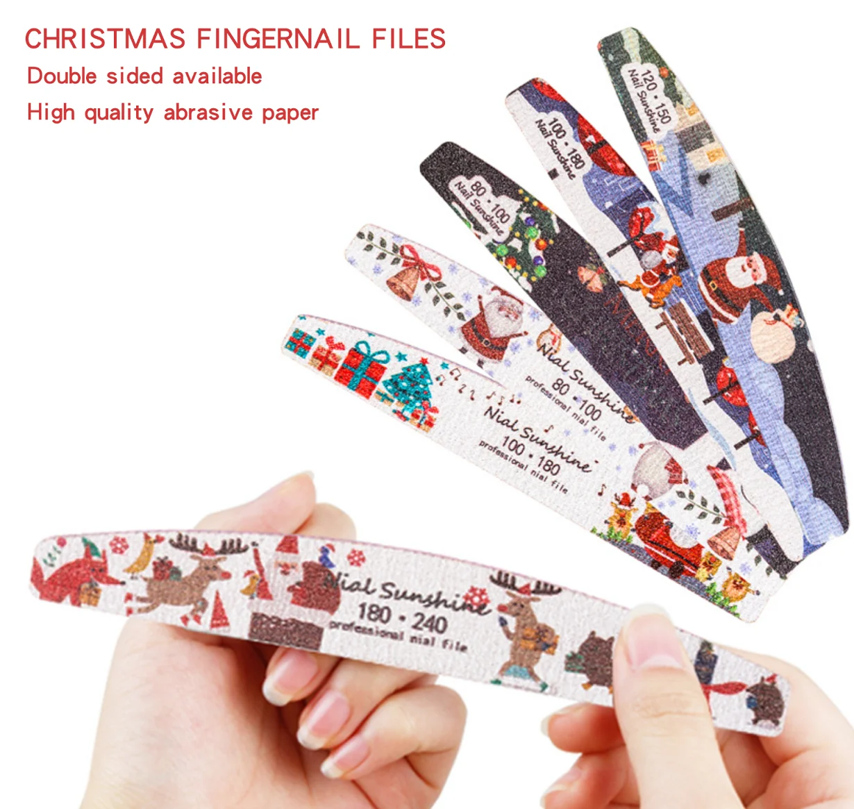 Hot Selling Nail Rubbing Strip Cute Christmas Series Nail File, Customized color
Hot Selling Nail Rubbing Strip Cute Christmas Series Nail File, Customized color