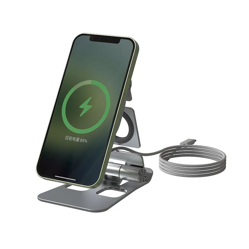 Desktop stand mini aluminum adjustable foldable mobile phone holders with magsafe for iphone 12 charging, Silver,black
Desktop stand mini aluminum adjustable foldable mobile phone holders with magsafe for iphone 12 charging, Silver,black