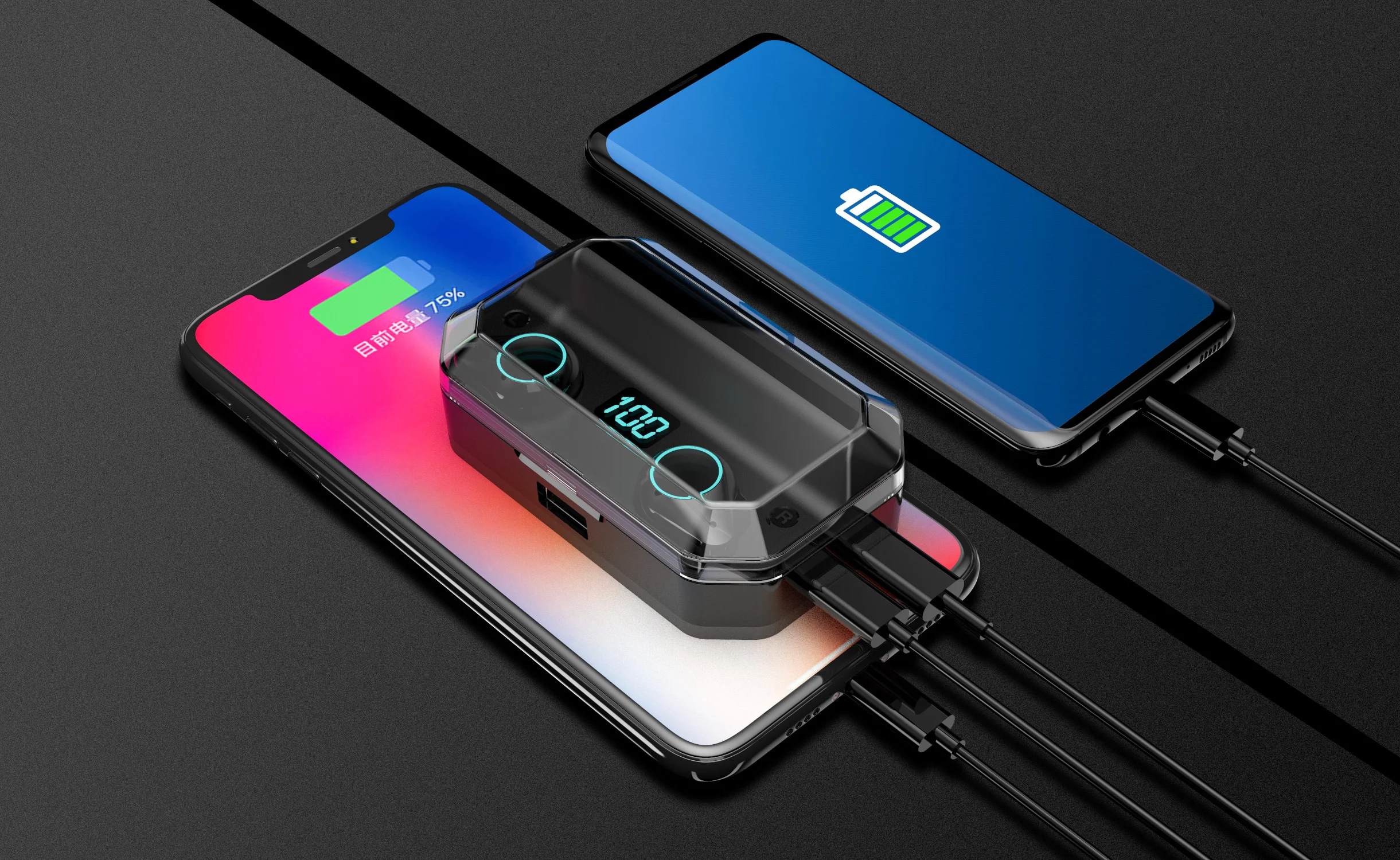 Uplaytech 7000Mah earphones bluetooth wireless sports bluetooth earphone 2019 earphone earbuds - ANKUX.COM