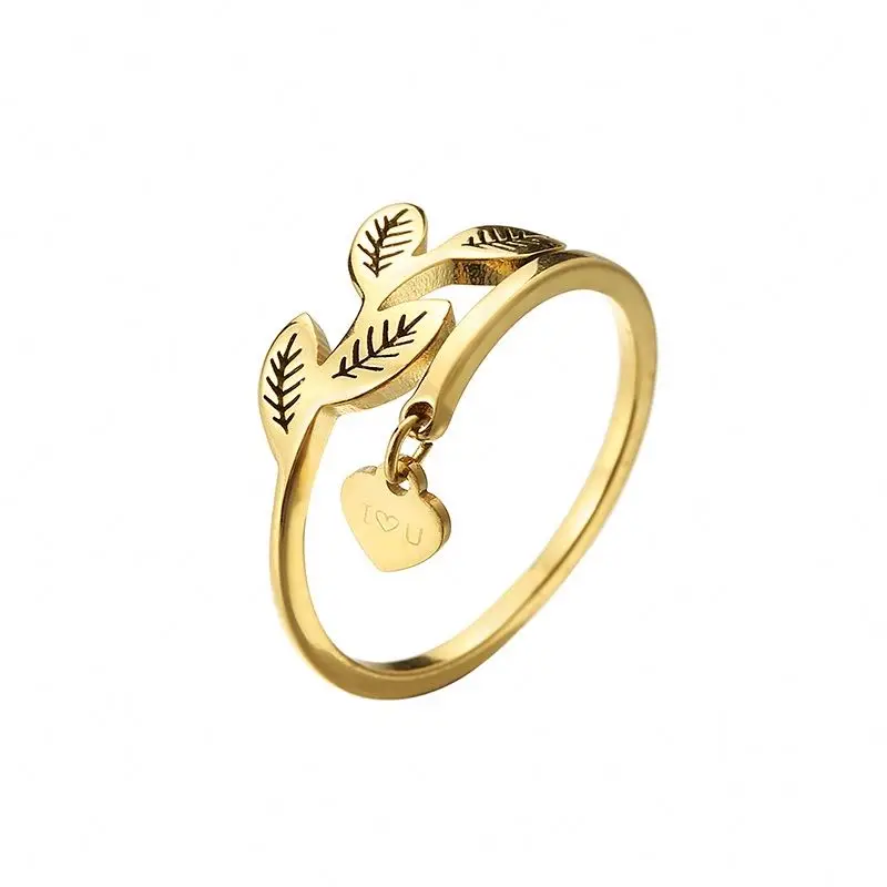 2020 Trending Factory Price Stainless Steel Ring With Engraved Leaf And Heart Pendant For Women
2020 Trending Factory Price Stainless Steel Ring With Engraved Leaf And Heart Pendant For Women