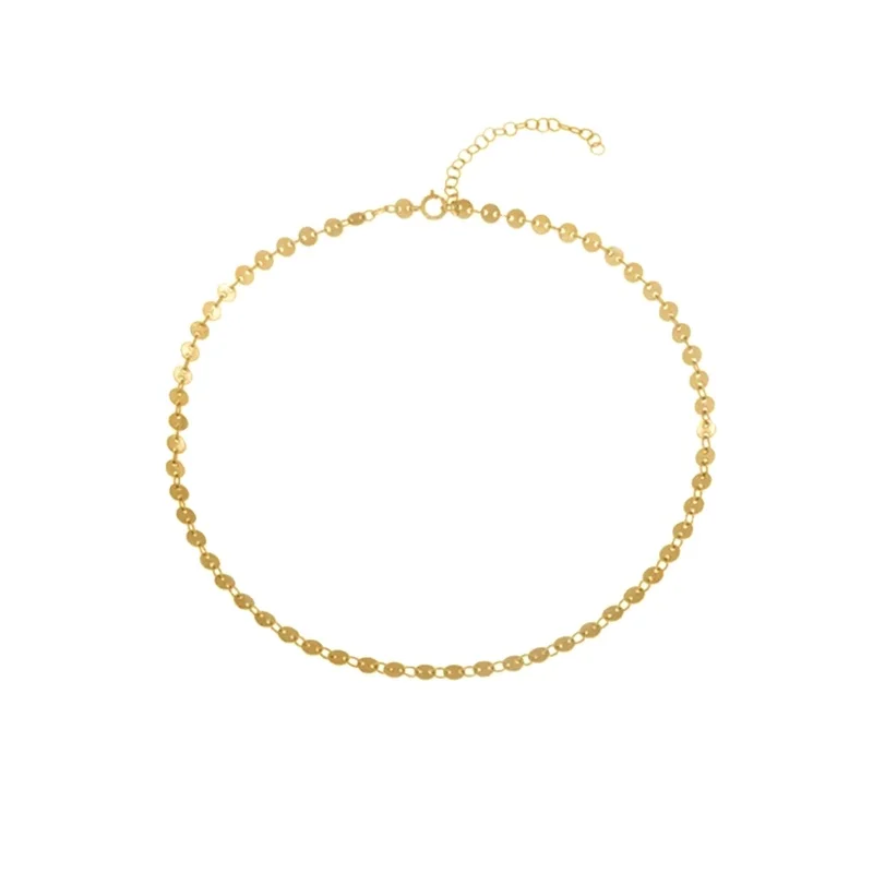 Factory Wholesale 925 Sterling Silver Mini Disc Chain Choker INS Simple Coin Choker Necklace For Women
Factory Wholesale 925 Sterling Silver Mini Disc Chain Choker INS Simple Coin Choker Necklace For Women