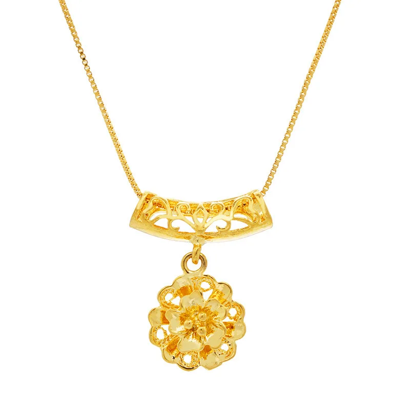 2021 Trendy Saudi Gold Jewellery 24K Gold Hanging Flower Shaped Pendant Necklace Jewelry Women
2021 Trendy Saudi Gold Jewellery 24K Gold Hanging Flower Shaped Pendant Necklace Jewelry Women