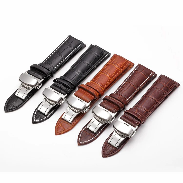 handmade retro double side top grain genuine Leather watch strap with butterfly buckle for watch, Black, black & white sewing, light brown, brown&white sewing, brown
handmade retro double side top grain genuine Leather watch strap with butterfly buckle for watch, Black, black & white sewing, light brown, brown&white sewing, brown
