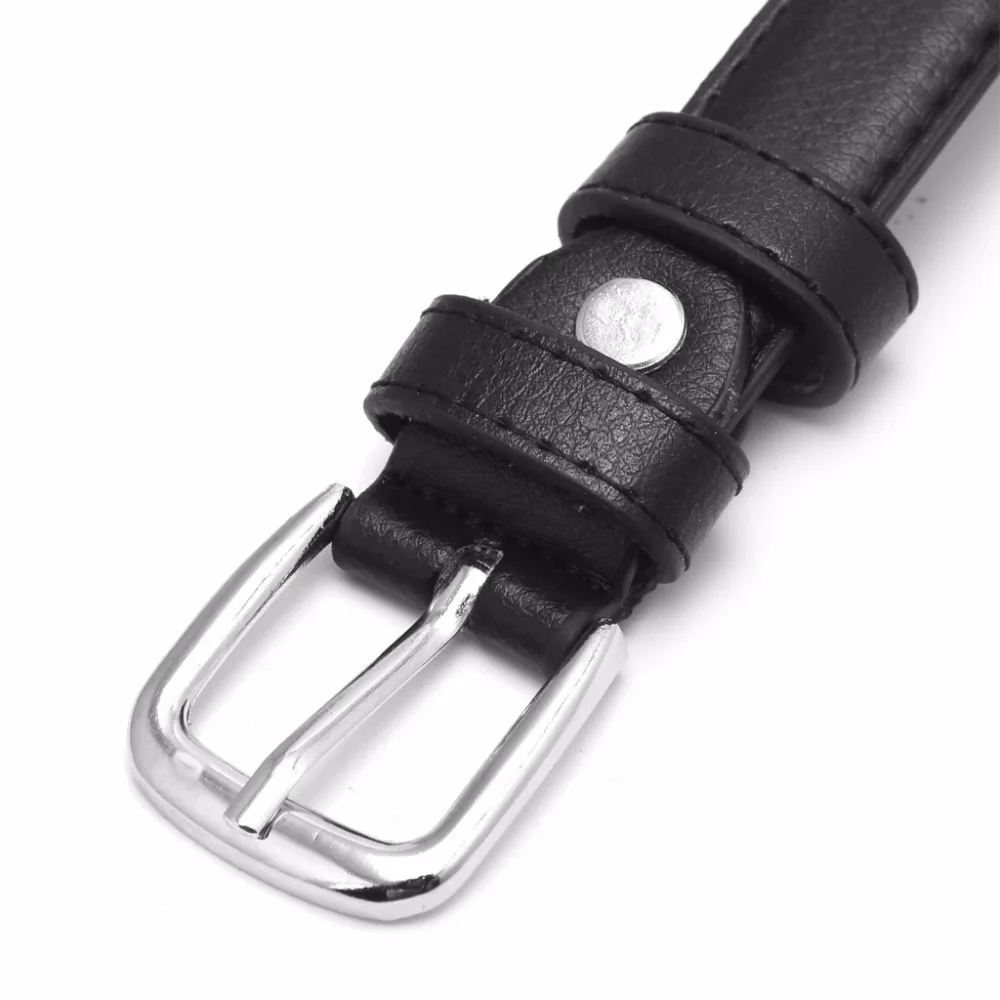 Fashion Female Antique Black Belt Metal Jeans Woman Faux Leather Belt   N0046