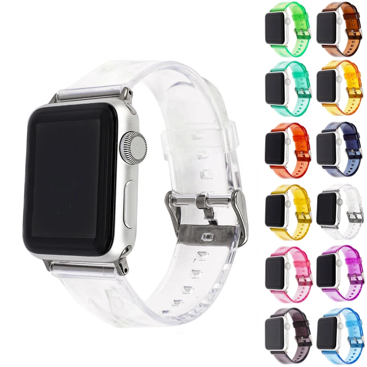 New Transparent Silicone Watch Strap Rubber Colorful Strap Watch Band for Apple Watch Band Strap
New Transparent Silicone Watch Strap Rubber Colorful Strap Watch Band for Apple Watch Band Strap