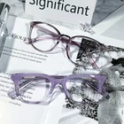 Fashionable Purple Color Transparent Spectacles Frame TR90 & Acetate Full Rim Optical Eyeglasses Frames
