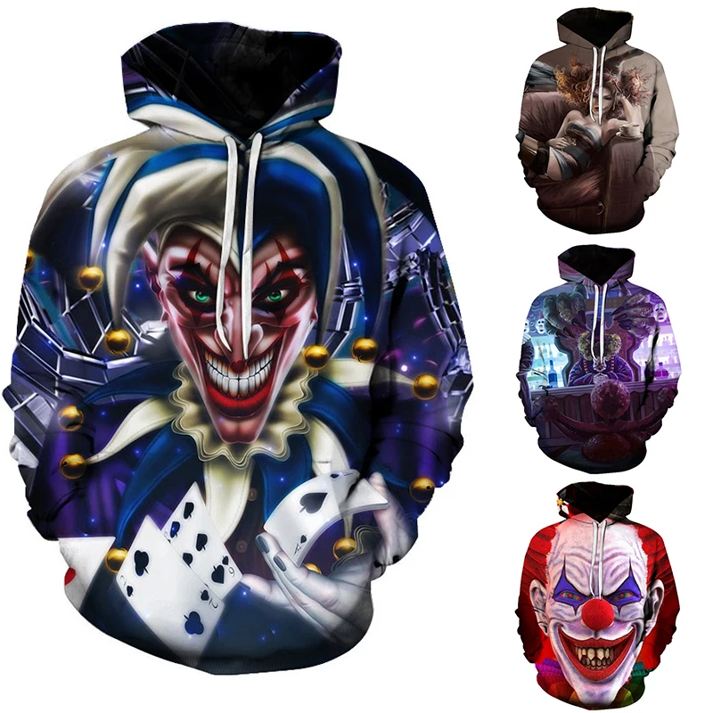 Men's fashion casual hoodie 3D digital printing clown creative chic hooded sweatshirt can be customized 3D sweatshirt
Men's fashion casual hoodie 3D digital printing clown creative chic hooded sweatshirt can be customized 3D sweatshirt