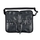 PU Leather Makeup Brush Waist Bag Portable 24 Pockets Professional Cosmetic Brush Holder Organizer with Artist Belt Strap