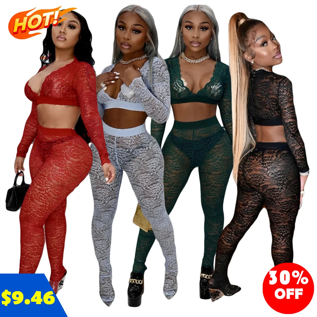 fall 2021 women clothes Women's Sexy Lace See-through Nightclub Street Style Two Piece Set women suit sets, As picture
fall 2021 women clothes Women's Sexy Lace See-through Nightclub Street Style Two Piece Set women suit sets, As picture
