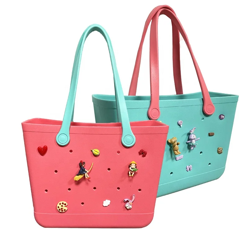 Large Capacity Ladies Hollow Out Fashion Tote with croc charms, Accept customized color
Large Capacity Ladies Hollow Out Fashion Tote with croc charms, Accept customized color