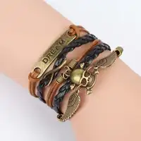 Trendy Fashion Skull Stainless Steel Jewelry Men Brown Leather Bracelet Men Multi-pattern
Trendy Fashion Skull Stainless Steel Jewelry Men Brown Leather Bracelet Men Multi-pattern