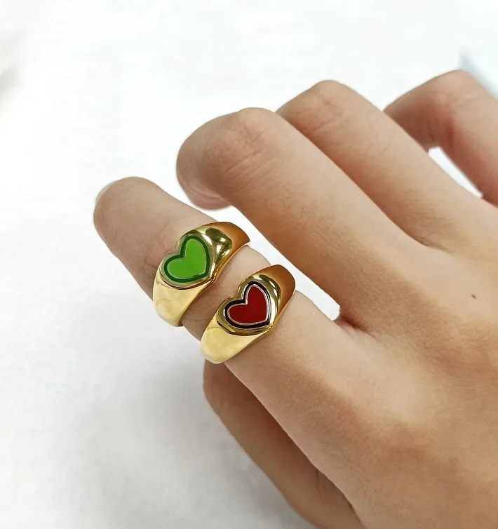 New Arrival Stainless Steel Summer Rings Colourful Enamel Ring Jewelry Love Shape Gold Heart Signet Ring
New Arrival Stainless Steel Summer Rings Colourful Enamel Ring Jewelry Love Shape Gold Heart Signet Ring