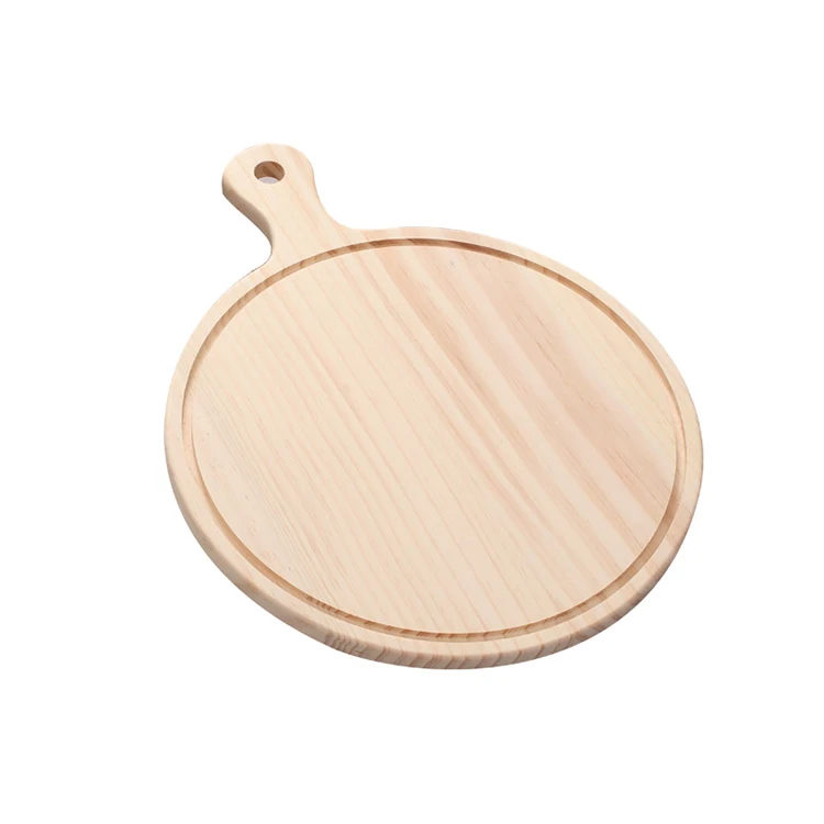 Factory wholesale custom round shape wooden tray Western food plate wood pizza board with handle
Factory wholesale custom round shape wooden tray Western food plate wood pizza board with handle