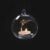 Wholesale round shape Hanging ball glass candle holder crystal ball candlestick