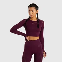 Women Sports Suit Seamless Yoga Workout Gym Set Push Up Seamless Leggings Long Sleeve Crop Tops Fitness Clothing S407
Women Sports Suit Seamless Yoga Workout Gym Set Push Up Seamless Leggings Long Sleeve Crop Tops Fitness Clothing S407
