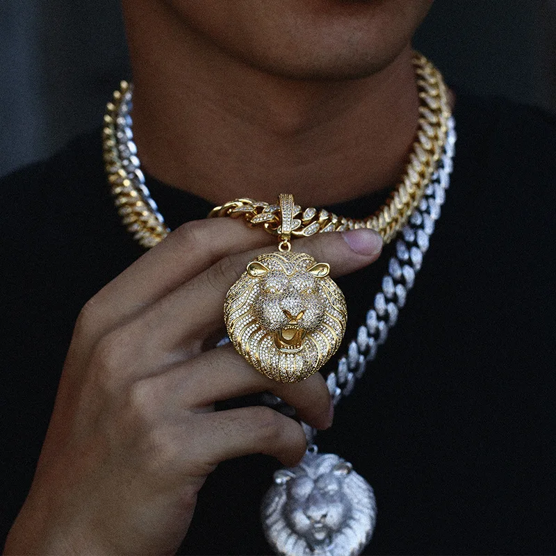 MJ Jewelry Real Gold Plated Personalized Hip Hop Copper Lion Head Pendant With 12mm Cuban Chain Necklace, Silver,gold,rose gold
MJ Jewelry Real Gold Plated Personalized Hip Hop Copper Lion Head Pendant With 12mm Cuban Chain Necklace, Silver,gold,rose gold