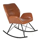 Modern Upholstery Single Armchair leather Relax Leisure Rocking Chair