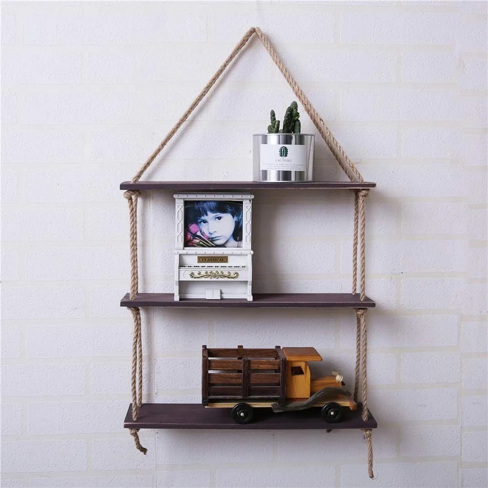 Wall Hanging Shelf Wood Hanging Shelf with Thick Hanging Rope Rustic Home Wall Decor, Beige, brown or as customer's requirement
Wall Hanging Shelf Wood Hanging Shelf with Thick Hanging Rope Rustic Home Wall Decor, Beige, brown or as customer's requirement