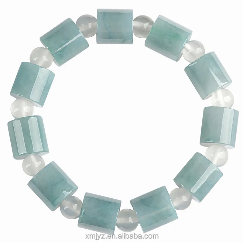 Certified Grade A Natural Myanmar Jade Light Blue Barrel Beads And Rain Bracelets Ice Jade Beads Bracelets Lucky For Men An
Certified Grade A Natural Myanmar Jade Light Blue Barrel Beads And Rain Bracelets Ice Jade Beads Bracelets Lucky For Men An