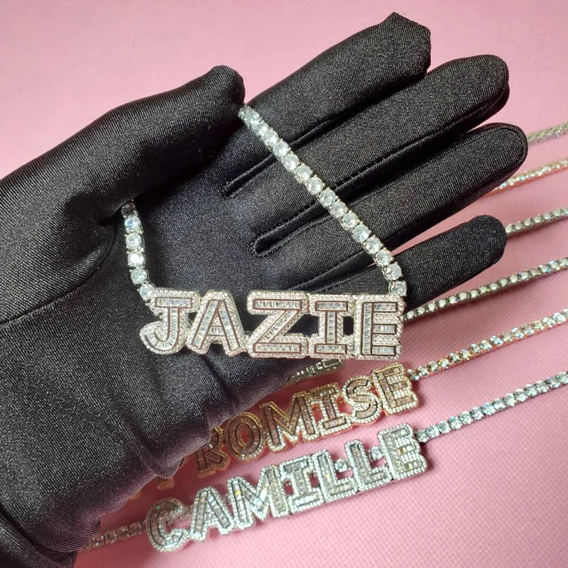 Iced Out Letters With Tennis Chain Choker for Women Customized Diamond Rhinestone Brass Name Plate Necklace, Gold,silver
Iced Out Letters With Tennis Chain Choker for Women Customized Diamond Rhinestone Brass Name Plate Necklace, Gold,silver