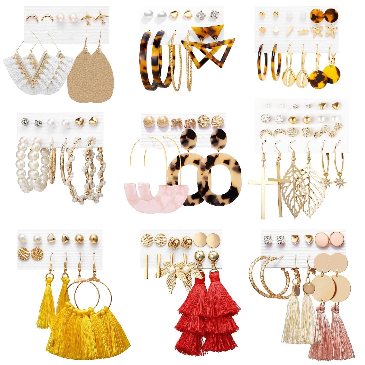 CLARMER C Shape Hoop Pearl Acrylic Tassel Drop Earrings gold pearl stud earring acrylic tassel hoop earrings set for woman, Picture shows
CLARMER C Shape Hoop Pearl Acrylic Tassel Drop Earrings gold pearl stud earring acrylic tassel hoop earrings set for woman, Picture shows