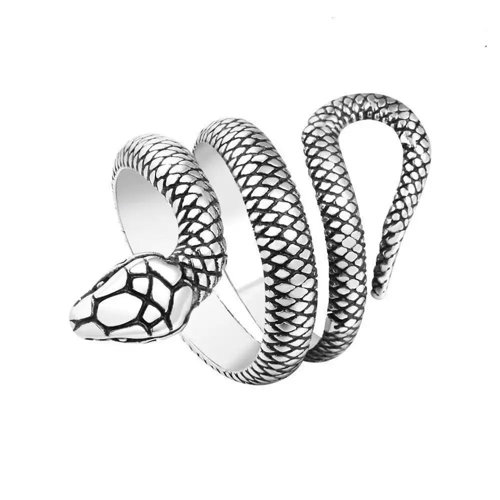 Factory wholesale stainless steel jewelry animal snake shaped men's ring carving retro Silver Ring
Factory wholesale stainless steel jewelry animal snake shaped men's ring carving retro Silver Ring