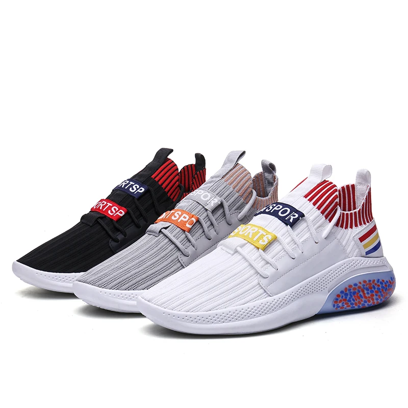 Wholesale High Quality Men's Running Sports Shoes Knit Mens Popcorn air mattress soles
Wholesale High Quality Men's Running Sports Shoes Knit Mens Popcorn air mattress soles
