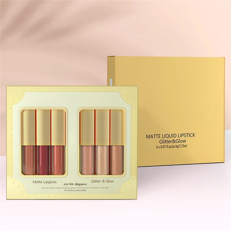 2 Colors 6-In-1 Matte Liquid Glitter Highlighter Lip Gloss Set With Custom Private Label
2 Colors 6-In-1 Matte Liquid Glitter Highlighter Lip Gloss Set With Custom Private Label