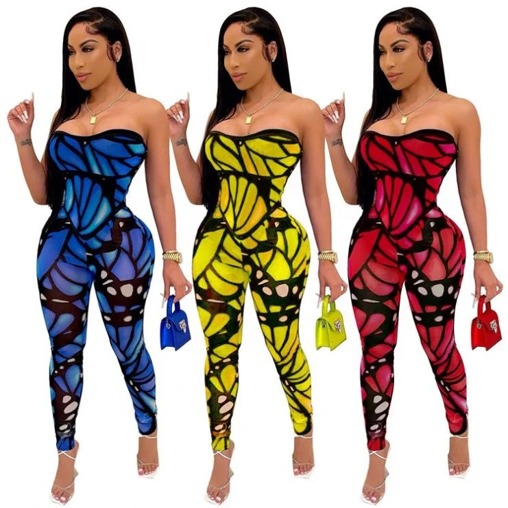 2021 Sexy Ladies One Piece Rompers Strapless Butterfly Printed Bodycon Summer Women Tube Top Jumpsuits, Picture
2021 Sexy Ladies One Piece Rompers Strapless Butterfly Printed Bodycon Summer Women Tube Top Jumpsuits, Picture
