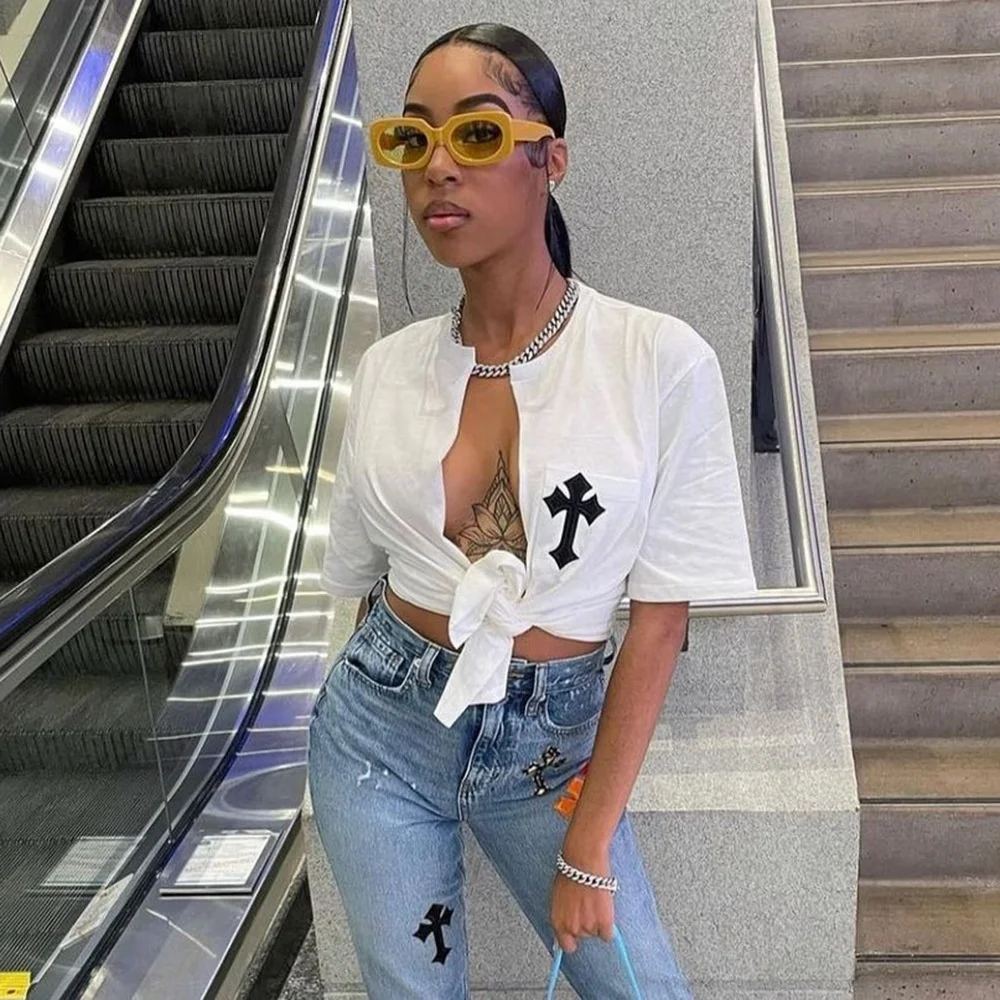 2022 Summer Fashion Casual Women's T-Shirts polyester solid color plain graphic cross t shirts crop top for women tee shirt
2022 Summer Fashion Casual Women's T-Shirts polyester solid color plain graphic cross t shirts crop top for women tee shirt