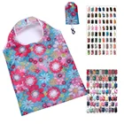 Colorful Prints Shopping Bag Wholesales 98 Colors INSTOCKS Mix Choice Polyester Folding Shopping Bag for Promotional