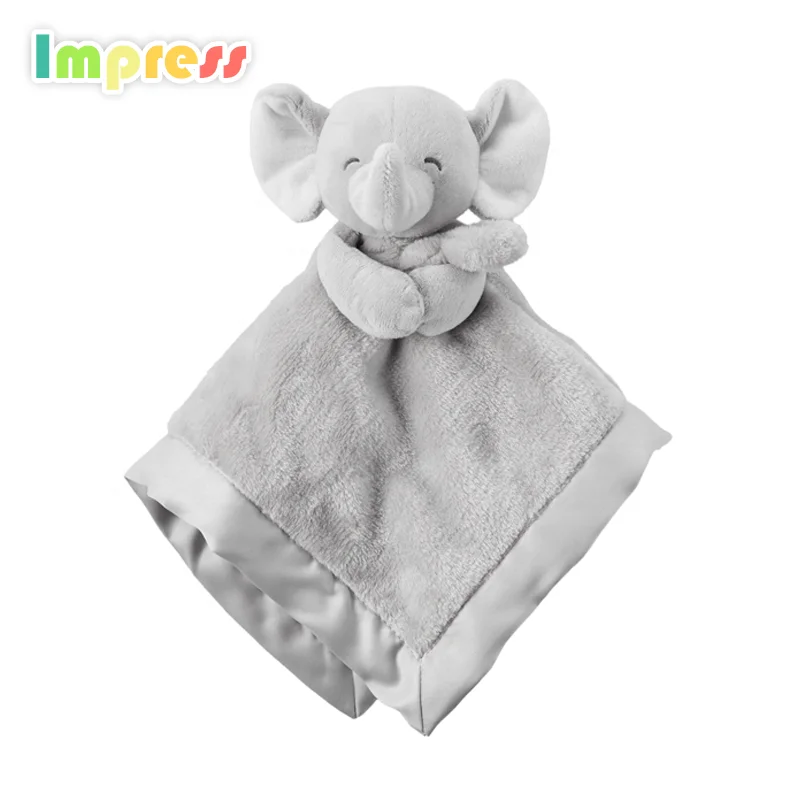 Hot sale animal head baby blanket toy plush toy elephant