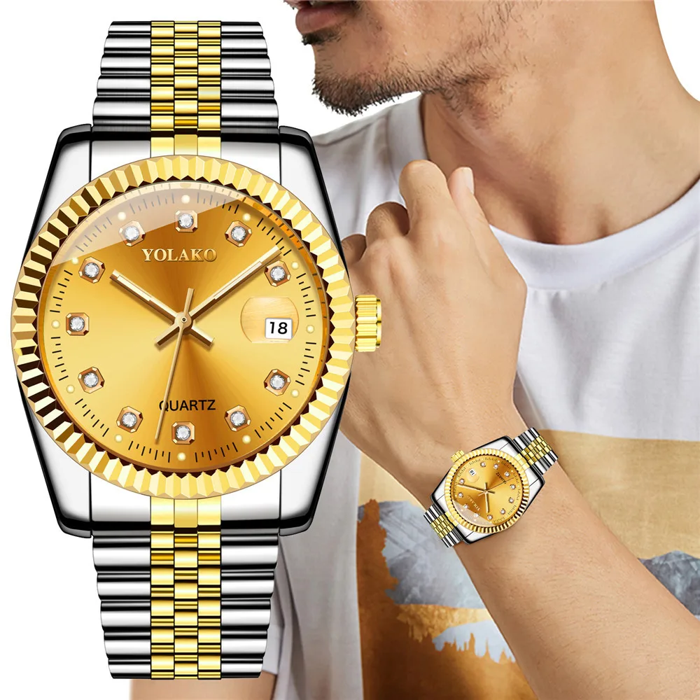 4448 YOLAKO minimalist Men Watch 2021 Male Rhinestone Stainless Steel Wristwatches with Date Display Relogio Masculino, 8 color as photo
4448 YOLAKO minimalist Men Watch 2021 Male Rhinestone Stainless Steel Wristwatches with Date Display Relogio Masculino, 8 color as photo