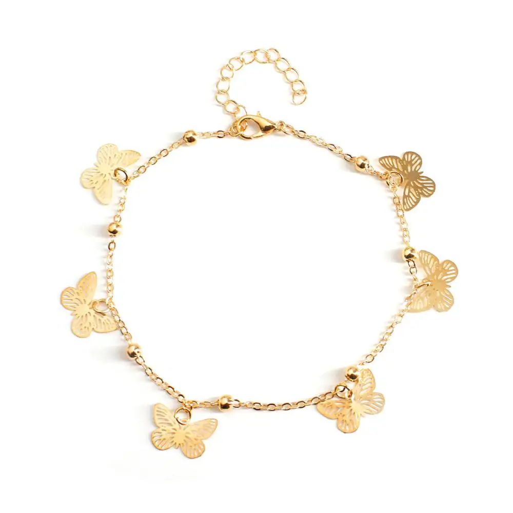 

Summer Beach Foot Jewelry Barefoot Sandals Leg Chain Anklet Bracelet Gold Butterfly Anklets