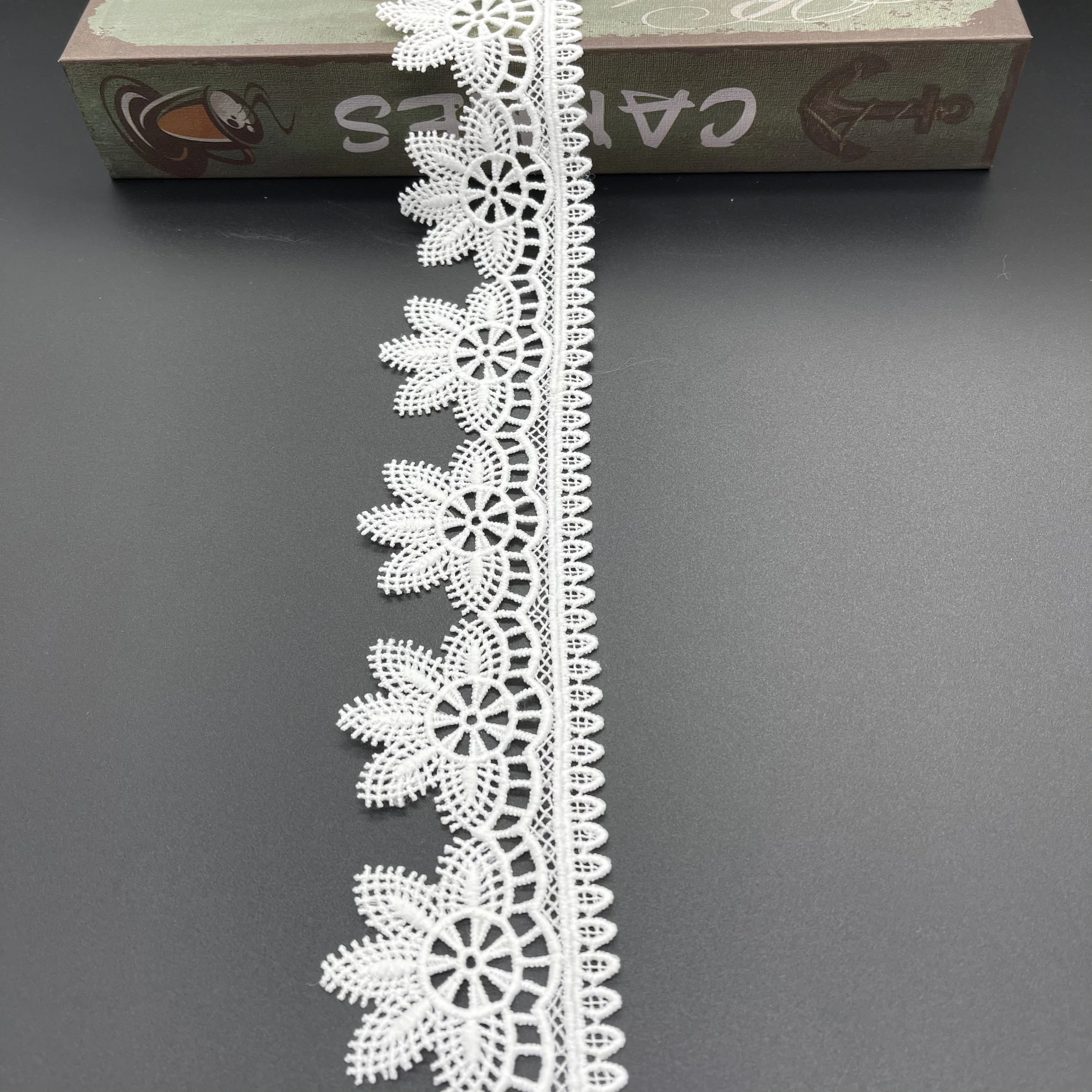 chantilly lace trim 100%polyester water soluble embroidered custom rope laces lace new design
chantilly lace trim 100%polyester water soluble embroidered custom rope laces lace new design