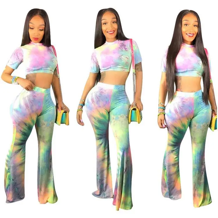 09505NA best seller round neck crop top print casual ladies two piece jumpsuit pants set
09505NA best seller round neck crop top print casual ladies two piece jumpsuit pants set