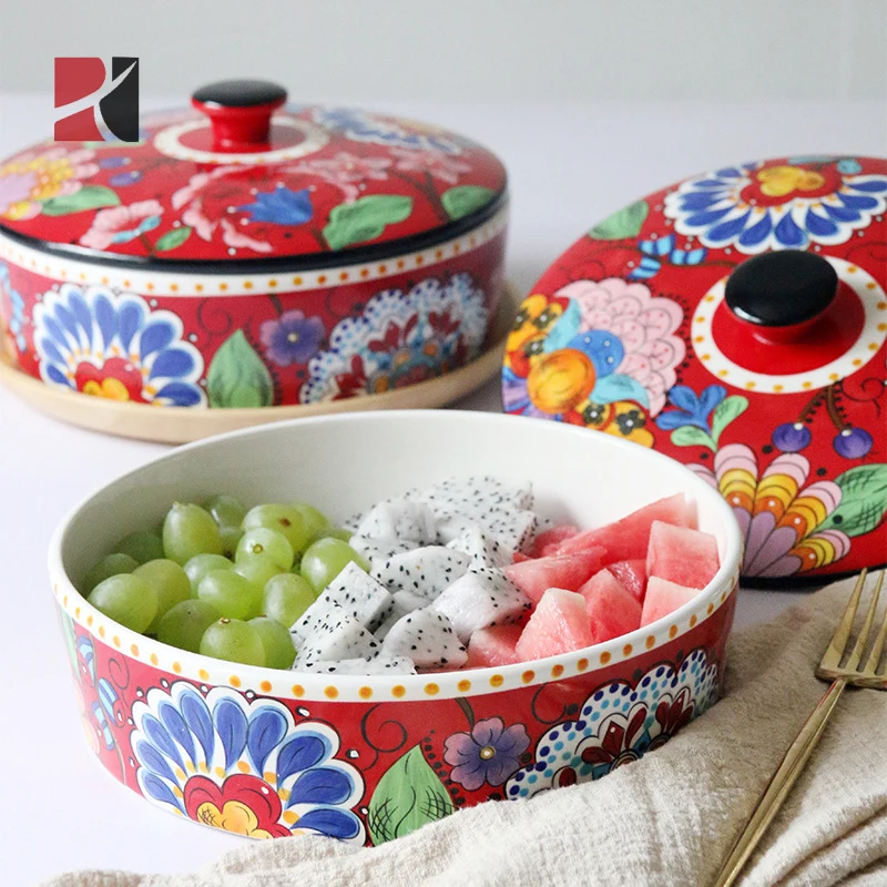 Home Decorative Hand Painted Big Storage Fruit Bowl Ceramic Soup Bowl With Lid, As photo show
Home Decorative Hand Painted Big Storage Fruit Bowl Ceramic Soup Bowl With Lid, As photo show