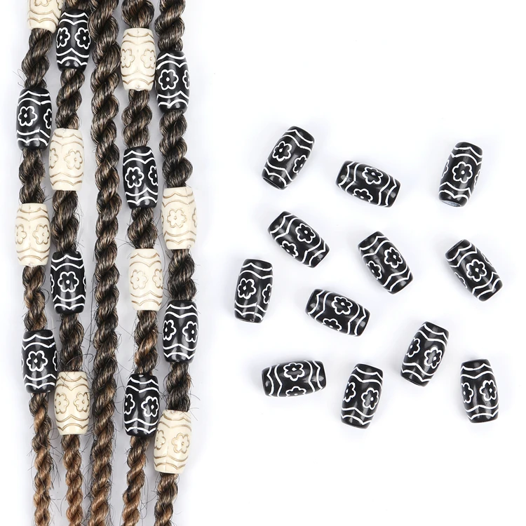Black Rround Plastic Beads for Dreadlock Braiding Hair Decorations, Black and white
Black Rround Plastic Beads for Dreadlock Braiding Hair Decorations, Black and white