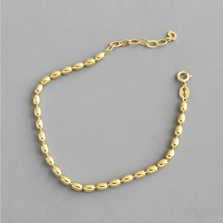 925 Sterling Silver Bracelets For Women 18k Gold Plated Beaded Chain Bracelets, Silver gold
925 Sterling Silver Bracelets For Women 18k Gold Plated Beaded Chain Bracelets, Silver gold